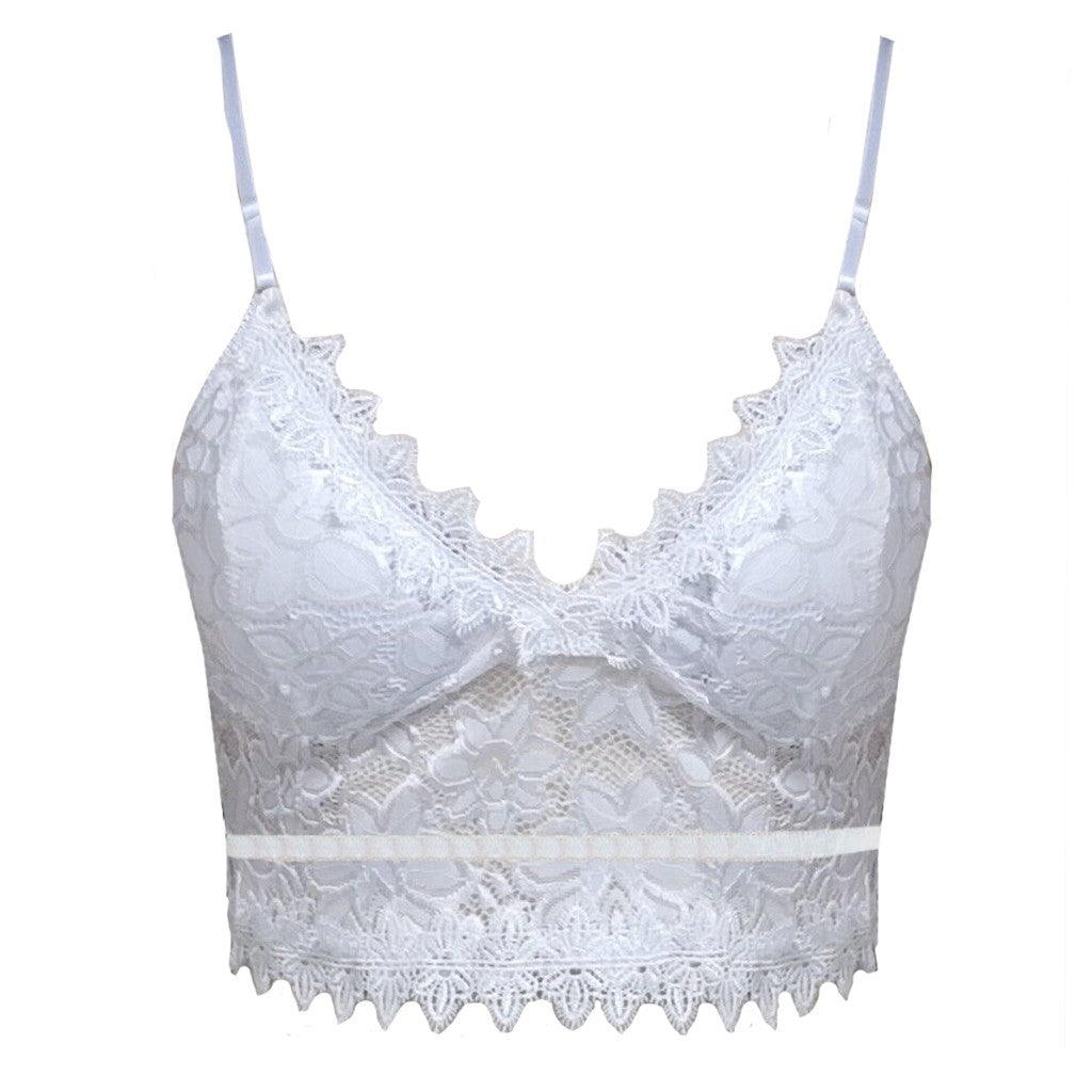 Triangle Cup Bra with Openwork Lace