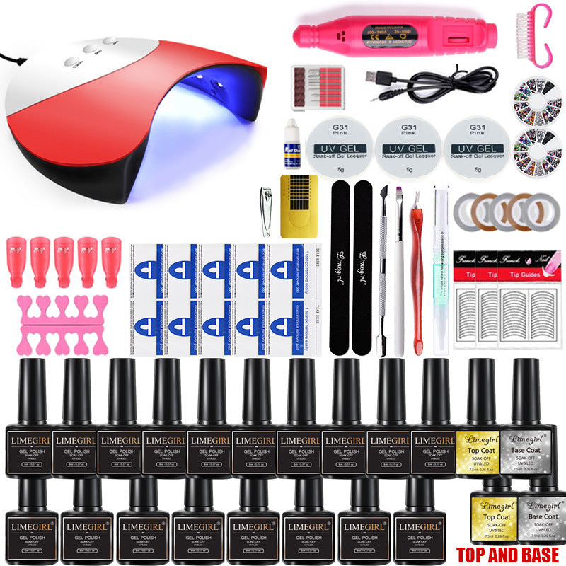 Nail Art Set UV Lamp Polishing Machine Nail Tools