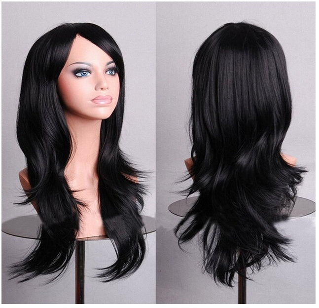 Cos Long Roll Anime Cosplay Color European And American Wig Foreign Trade Multicolor