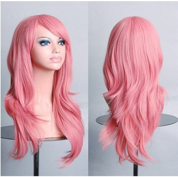 Cos Long Roll Anime Cosplay Color European And American Wig Foreign Trade Multicolor