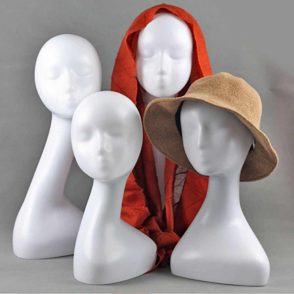 Plastic Female Model Head Dummy Head White Female Model Head Display Head Model Abstract Head