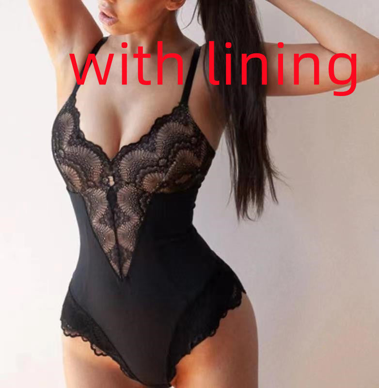 Lace Lace Stitching  Bodysuit Erotic Lingerie Women